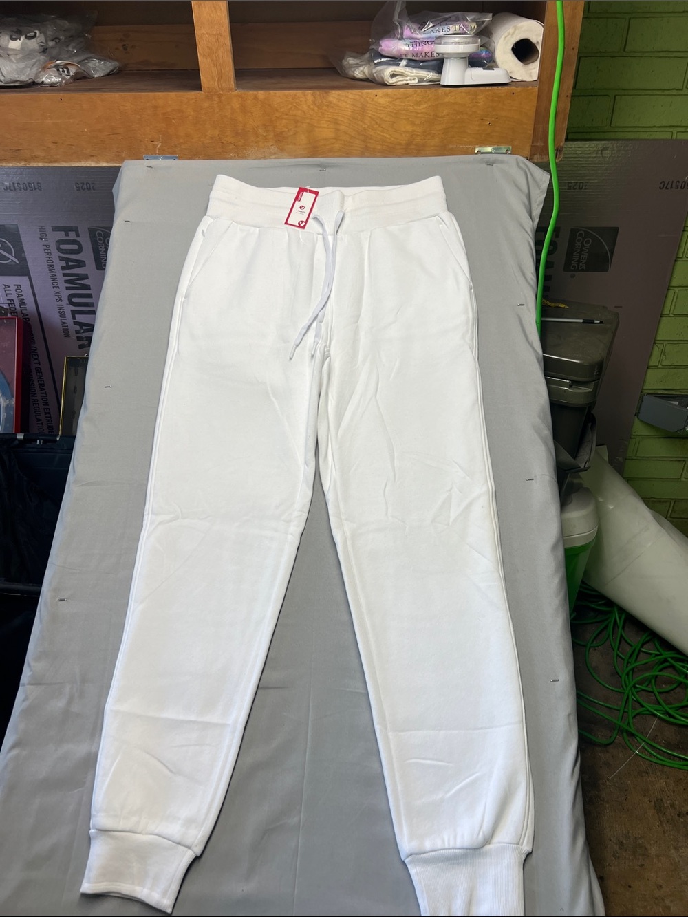 VIDA Men's White Drawstring Jogger Sweatpants